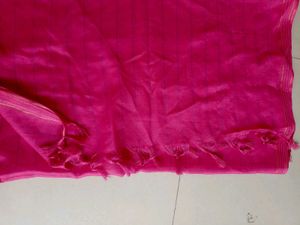 Vibrant Pink Dupatta with Tassels