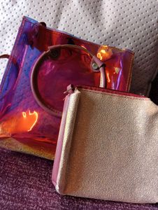 Iridescent Transparent hand Bag