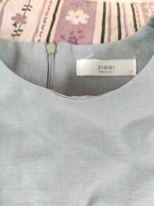 Blue buff sleeve korean top