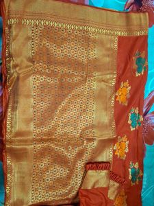 Elegant Red &amp; Gold Saree