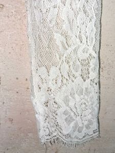 Sheer Lace Trim Long Sleeve Top Tunic