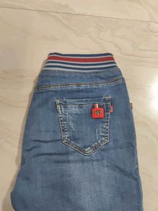 Blue Denim Knee-Length Shorts for women