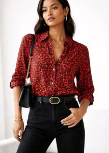 MICHAEL KORS Women’s Animal Print Button-Up Shirt