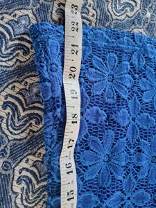 Chic Blue Lace Long Sleeve Top