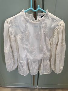 Elegant White Embroidered Blouse