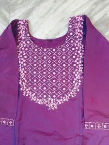 Elegant Purple Embroidered Kurta Set