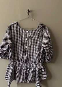 korean gingham top