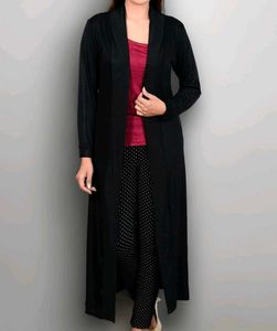 Elegant Black Long Shrug