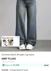Vintage Medium Wash Straight Leg Jeans