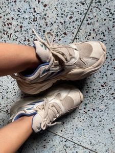 White and Blue Sneakers