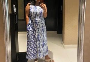 Stylish Blue & White Maxi jumpsuit