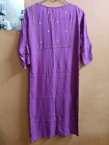 Beautiful Purple Kurta with Embellishments