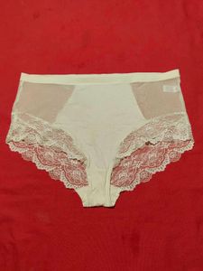 Cream Lace High-Waisted Briefs – Size 20