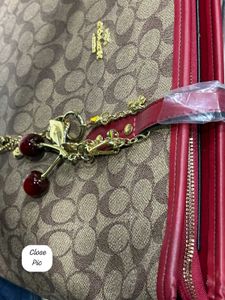 Coach Monogram Tote Bag with Charms