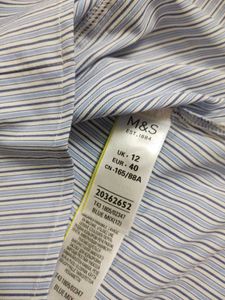 Mark And Spencer Blue White Striped Formal Shirt
