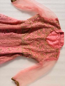 Elegant Pink Embroidered Gown