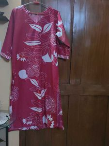 Women's Pink Pomegranate Print Kurta