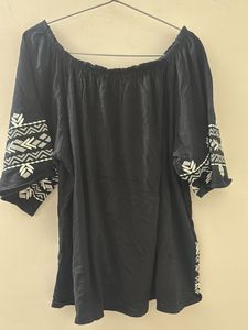 Embroidered Off-Shoulder Top