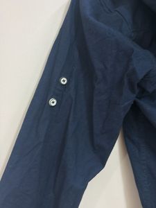 premium  Navy Blue Hooded Shirt