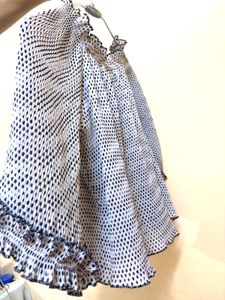 Polka Dot Ruffle Top