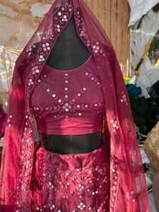Maroon Sequin Lehenga Choli