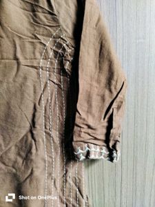 Brown Embroidered Kurta