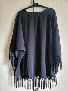 Black Fringed Shrug