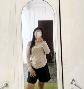 Comfortable Beige Long Sleeve Top
