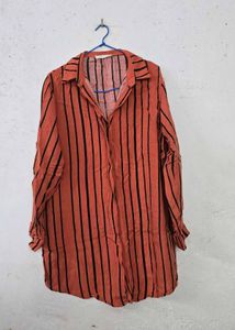 Striped Long Sleeve Tunic Shirt