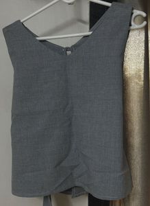 Grey backless Top with tie back
