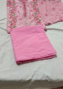 Pakistani style baby Pink Embroidered Kurta Set