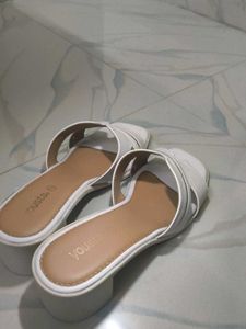 Stylish White Block Heels