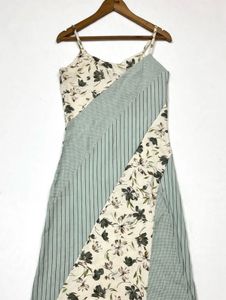 Patchwork Floral Midi Dress