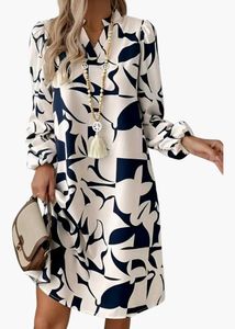 Chic Abstract Print Midi Dress