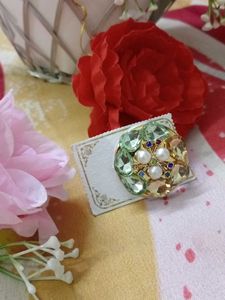 Sparkling Pearl &amp; Gemstone Brooch