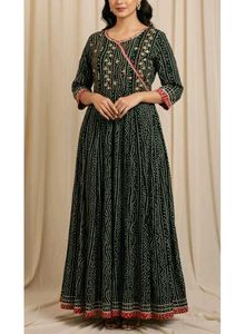Elegant Green Printed Gown