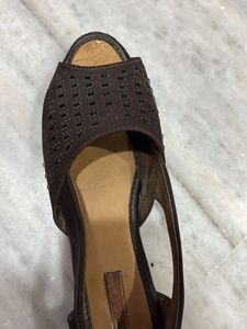 Stylish Brown Cutout Sandals