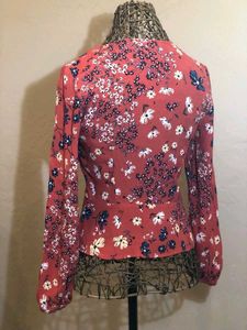 Floral Print Button-Up Blouse