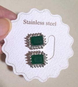 Elegant Emerald Stud Earrings