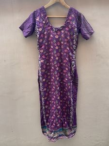 Vibrant Purple Leaf Print Kurta