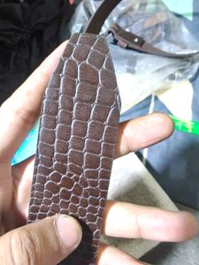 Classic Brown Croc Embossed Belt for Men