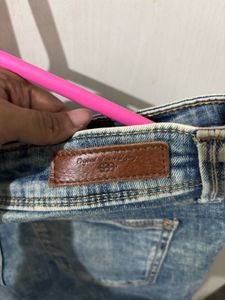 Splash Brand Acid Wash Frayed Hem Jeans