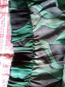 Max Fashion Green printed overlap hem crop top