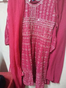 Embellished Pink Kurta Set with Dupatta