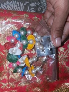 Colorful Shell & Pearl Drop Earrings