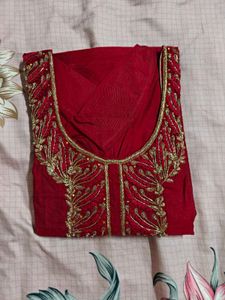Exquisite Red Embroidered Kurta