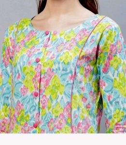 Vibrant Floral Print Long Kurta