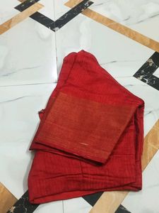 Black &amp; Red Elephant Print Saree