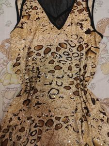 Leopard Print Sequin Y2k Dress