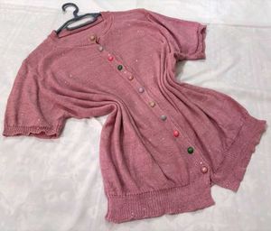 🎁 Y2K Sparkly Pink Cardigan O